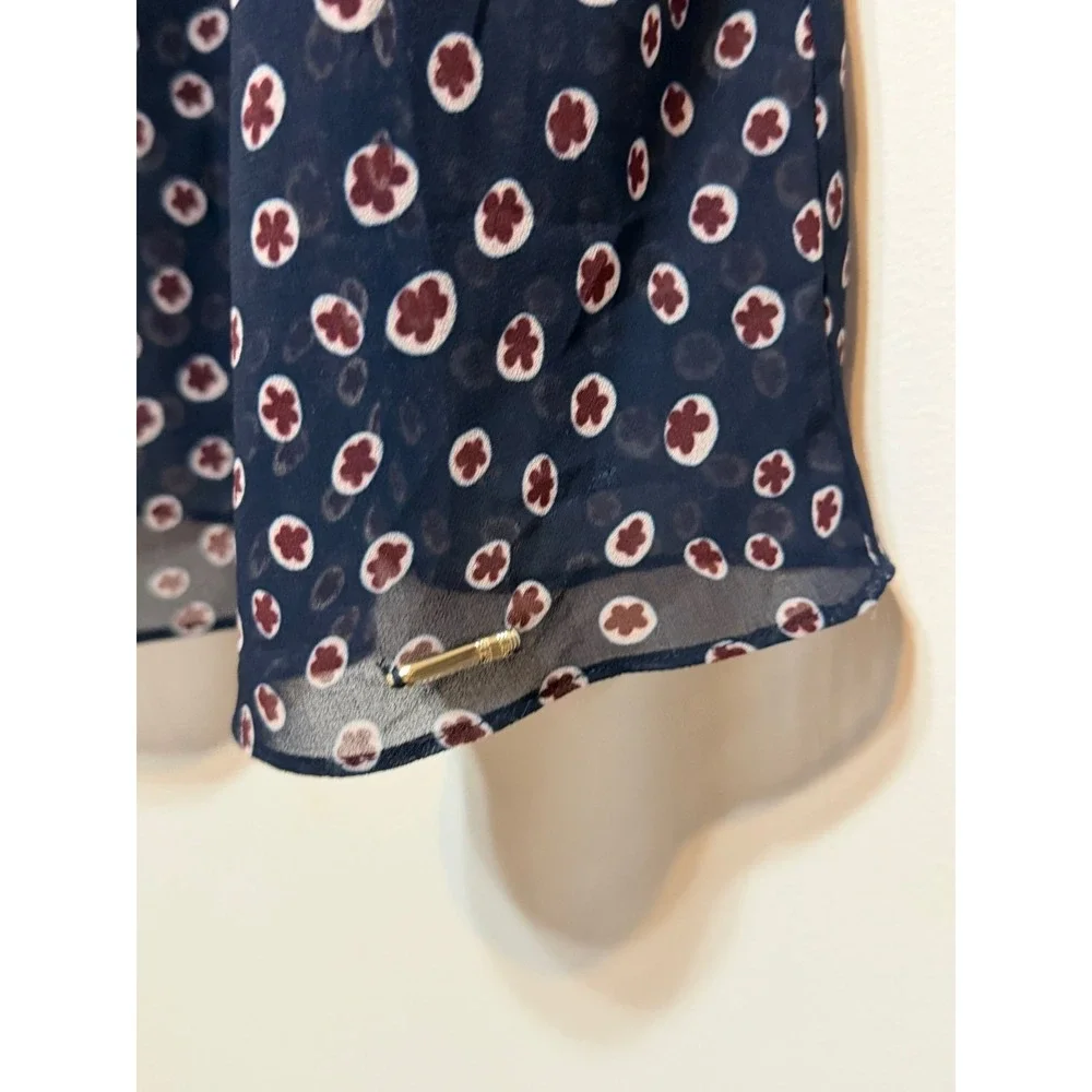 Ted Baker London Colorblock Floral Chiffon Midi Dress Women Sz 2 Old Money Chic - Picture 7 of 8